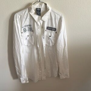 MMA Elite men's white long sleeved cotton shirt,